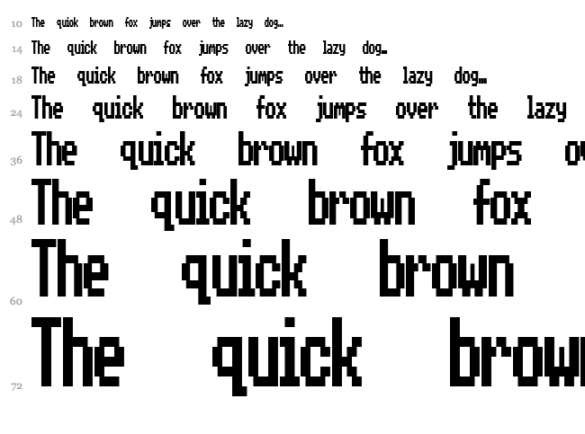 Beeb Mode font waterfall